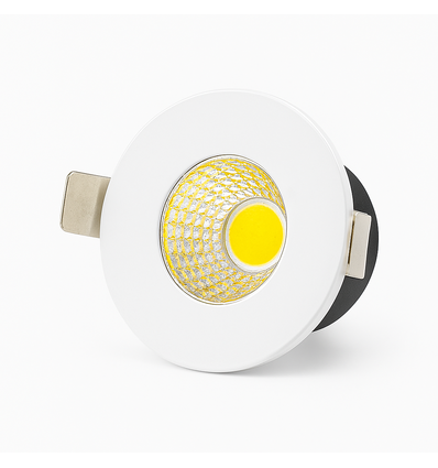 LEDlife Ø3,8cm Focu38 møbelspot indbygning RA92 - Hul: Ø3,5 cm, Mål: Ø3,8 cm, Mat hvid, 2W, 12V DC