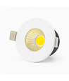 LEDlife Ø3,8cm Focu38 møbelspot indbygning RA92 - Hul: Ø3,5 cm, Mål: Ø3,8 cm, Mat hvid, 2W, 12V DC