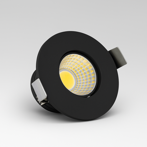 LEDlife Focu38 møbelspot indbygning RA92 - Hul: Ø3,5 cm, Mål: Ø3,8 cm, Sort, 2W, 12V DC