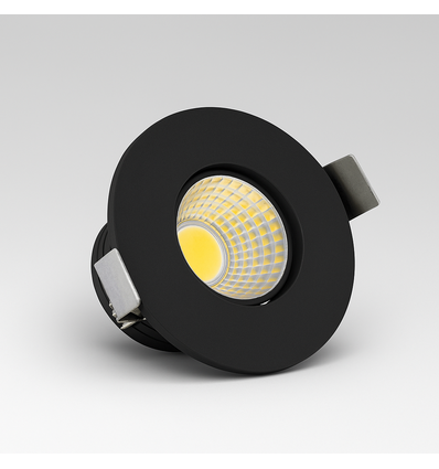 LEDlife Focu38 møbelspot indbygning RA92 - Hul: Ø3,5 cm, Mål: Ø3,8 cm, Sort, 2W, 12V DC