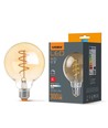 G95 LED-pære 4W E27 - kultråddæmpbar spiral, ravfarvet, ekstra varm hvid, 230V, 300lm, forbrug 4W