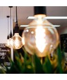 G95 LED-pære 4W E27 - kultråddæmpbar spiral, ravfarvet, ekstra varm hvid, 230V, 300lm, forbrug 4W