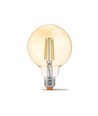 E27 7W dæmpbar LED pære - G95, Amber glas, Filament, 2200K, Erstat 53W