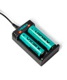 Universal batterioplader til Li-ion / IMR - 2 kanaler, 1000mA, Micro USB, LED indikator