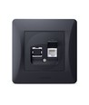 Binera CAT6 netværksstik - RJ45, IP20, grafit sort, 86x86 mm