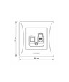 Binera CAT6 netværksstik - RJ45, IP20, grafit sort, 86x86 mm
