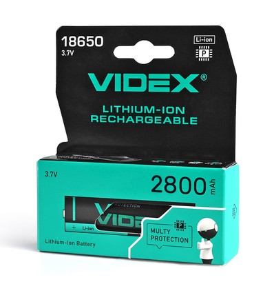 Lithium-ion batteri - 18650-P 2800mAh, med termisk beskyttelse
