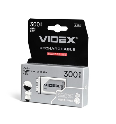 6Hr61 batteri - Ni-MH, genopladningsbart, 300mAh