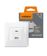 Vægudtag til europadåse - USB-A + USB-C PD20W, hvid