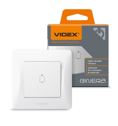 Dørklokke kontakt – 86x86mm, IP20, hvid