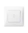 Dørklokke kontakt – 86x86mm, IP20, hvid