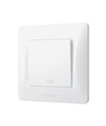Binera 1-polet krydsafbryder - Hvid, IP20 indendørs, 10A, 86 x 86 mm