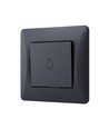 Dørklokke kontakt – 86x86mm, IP20, sort