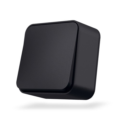 1-polet påbygningsafbryder - 68x68mm, IP20, sort