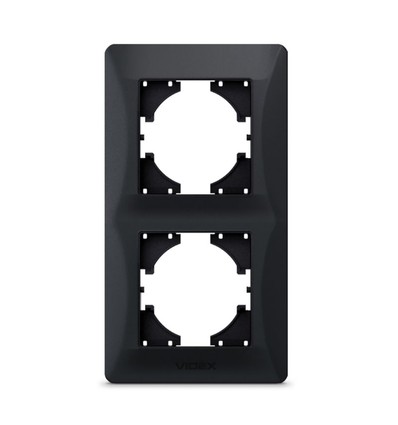 BINERA 2-hul lodret ramme - Sort grafit, 86x157 mm, IP20 indendørs