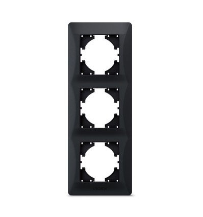 Binera 3-huls lodret ramme, sort grafit - Plast, 228x86 mm, til indbygning
