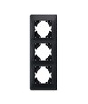 Binera 3-huls lodret ramme, sort grafit - Plast, 228x86 mm, til indbygning