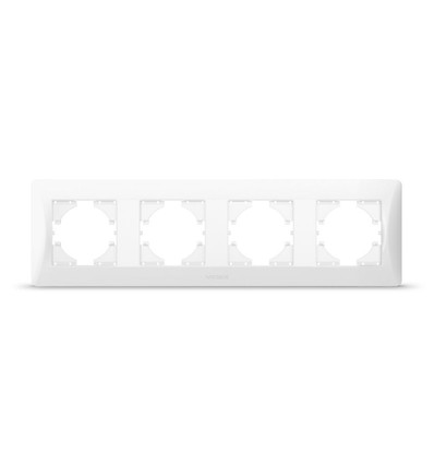 Binera 4-huls vandret ramme - Hvid, IP20, 299 x 86 mm, til afbrydere og stikkontakter