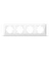 Binera 4-huls vandret ramme - Hvid, IP20, 299 x 86 mm, til afbrydere og stikkontakter