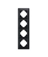 4-huls lodret ramme, sort grafit - BINERA, IP20, 86x299 mm