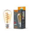 St64 LED-pære 4W E27 - kultråd, dæmpbar, spiral, ravfarvet, ekstra varm hvid, 230V, 300lm