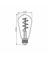 St64 LED-pære 4W E27 - kultråd, dæmpbar, spiral, ravfarvet, ekstra varm hvid, 230V, 300lm