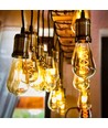 St64 LED-pære 4W E27 - kultråd, dæmpbar, spiral, ravfarvet, ekstra varm hvid, 230V, 300lm