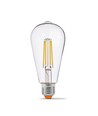 E27 6W dæmpbar LED filament pære - ST64, 630lm, 4000K neutral hvid, 360 grader