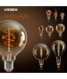 E27 8W dæmpbar LED pære - PS160, spiral filament, amber glas, 1800K, 500lm