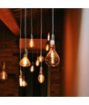 E27 8W dæmpbar LED pære - PS160, spiral filament, amber glas, 1800K, 500lm