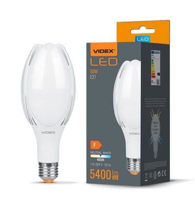 E27 50W LED pære - 5400lm, A108, 4000K, 330 grader, industri pære