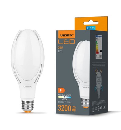 A96 LED-pære 30W E27 - neutral hvid, 230V, 3200lm, forbrug 30W