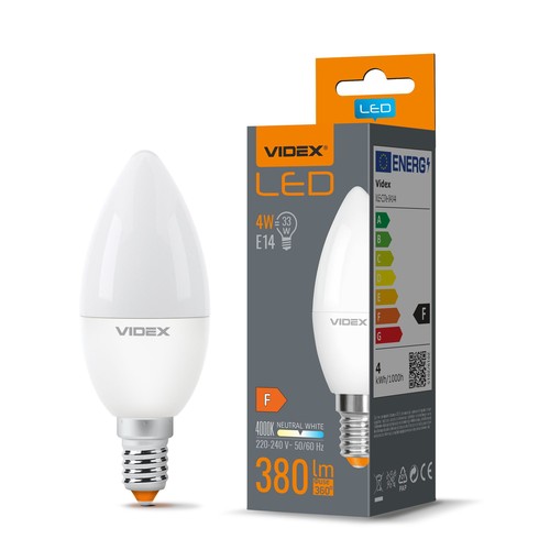 E14 C37 4W LED-pære - Neutral Hvid.