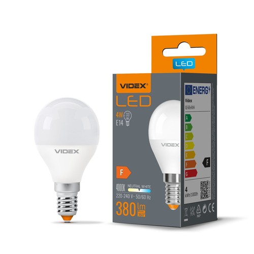 G45 LED-pære 4W E14 - neutral hvid, 230V, 380lm, forbrug 4W