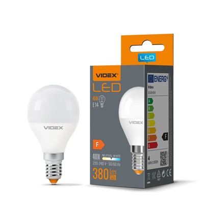 E14 4W LED kronepære - G45, 380lm, flicker free, 4000K neutral hvid