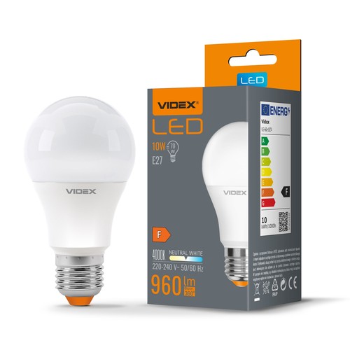 A60 LED-pære 10W E27 - neutral hvid, 230V, 960 lm, forbrug 10 W