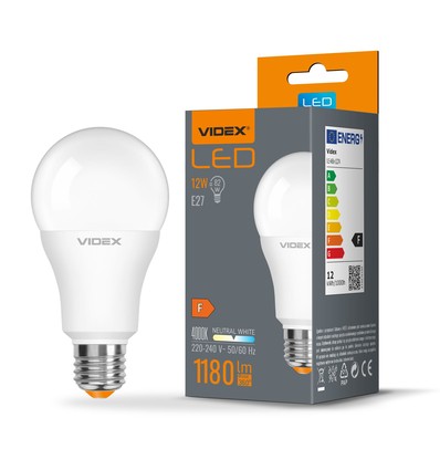 E27 12W LED pære - A60, 1180lm, 4000K, flicker free, erstatter 82W