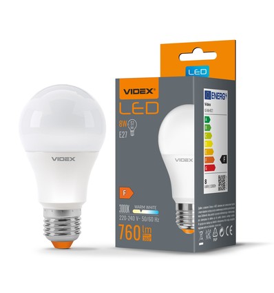 A60 LED-pære 8W E27 - varm hvid, 230V, 760 lm