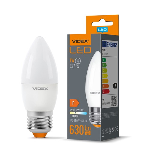 C37 LED-pære 7W E27 - varm hvid, 230V, 630 lm