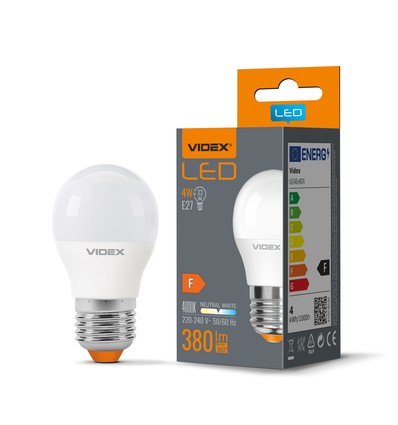G45 LED-pære 4W E27 - neutral hvid, 230V, 380lm, forbrug 4W