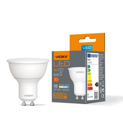 GU10 7W LED pære - 600lm, 120°, 4000K, flicker free