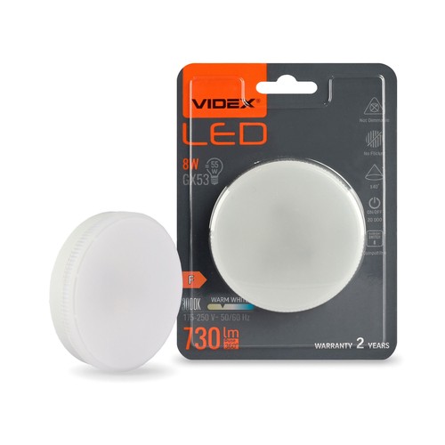 Led-pære 8W GX53 - varm hvid, 230V, 730lm