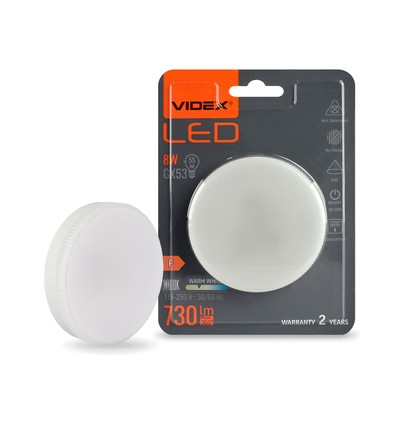 Led-pære 8W GX53 - varm hvid, 230V, 730lm