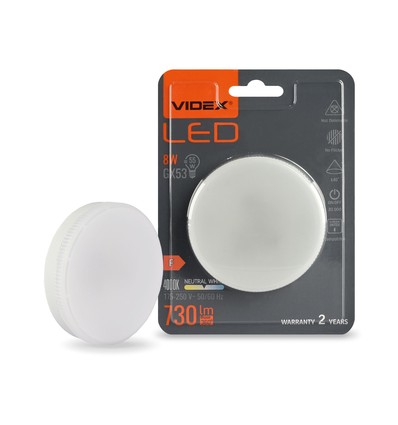 Led-pære 8W GX53 - neutral hvid, 230V, 730lm