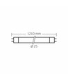 120 cm T8 glasrør 18W - LED, kold hvid, 230V, 2000 lm, forbrug 18W