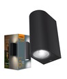 Pelle armatur 6W - facade dobbelt-sidet, sort, 230V, lysstyrke 600, forbrug 6