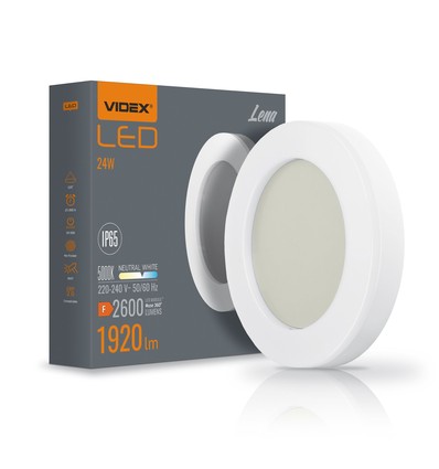 24W LED loftlampe Bulkhead - IP65 vandtæt, 5000K, 120°, hvid kant