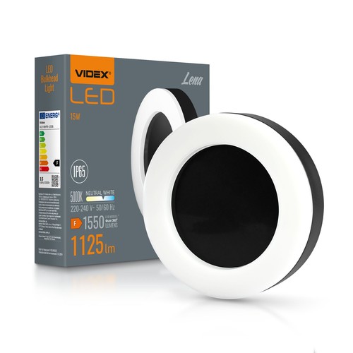Lena væglampe 15W - LED, sort, neutral hvid, 230V, 1550lm