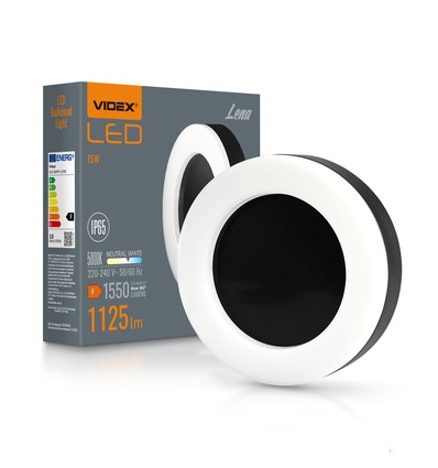 Lena væglampe 15W - LED, sort, neutral hvid, 230V, 1550lm