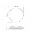 48W Mila LED loftslampe - 4320lm, IP44, 4000K, 48x48cm, hvid kant